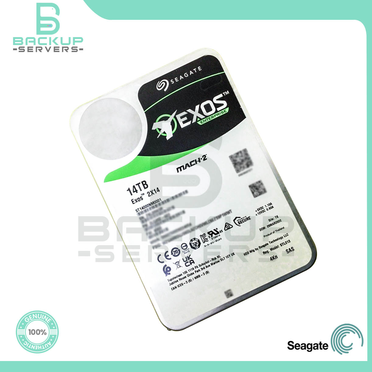 ST14000NM0001 Seagate Exos 2X14 14TB 7.2K SAS 12Gbps 3.5in Hard